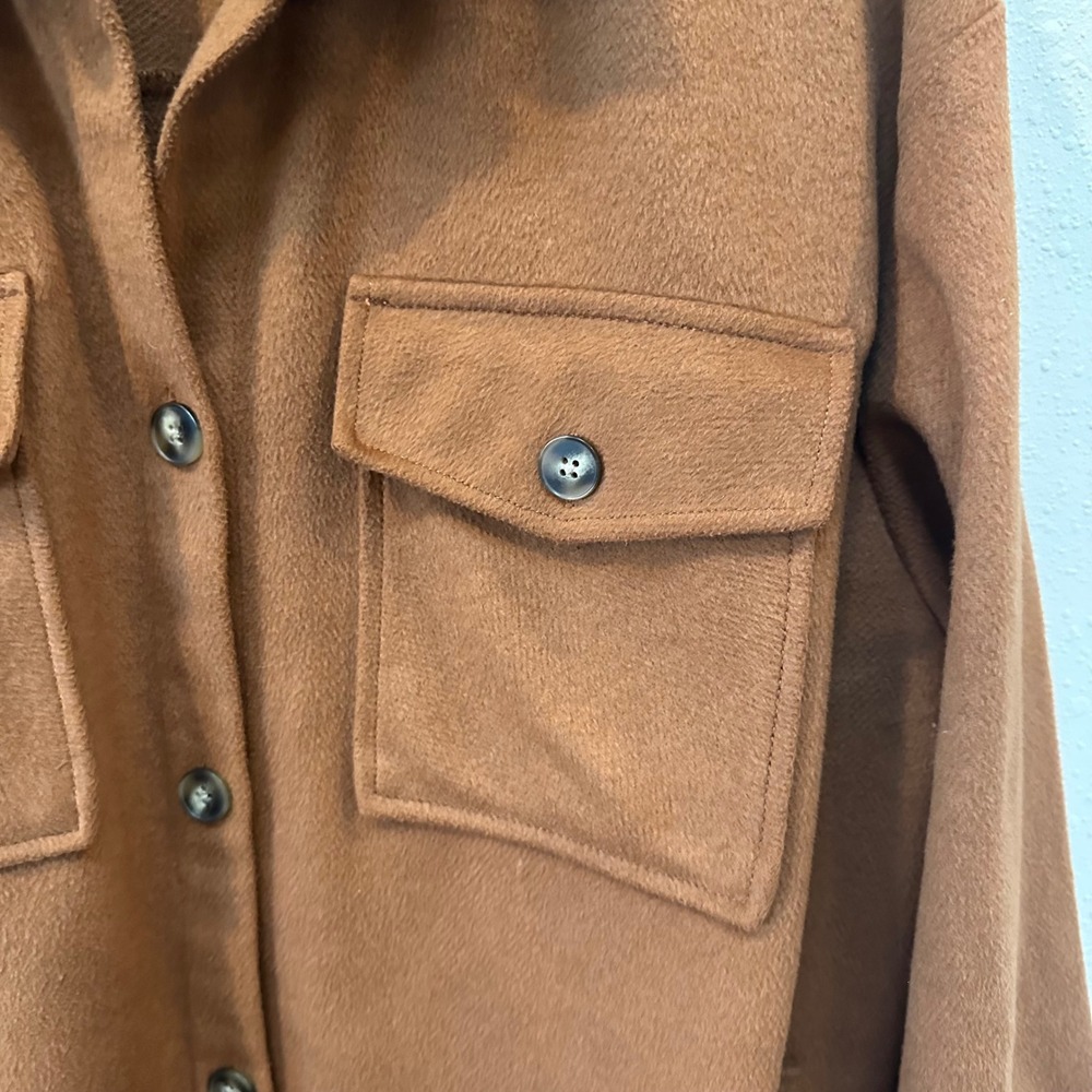 Express Shacket Women XL Rust Brown Oversized Fleece Shirt Jacket 009710137 - Picture 16 of 16